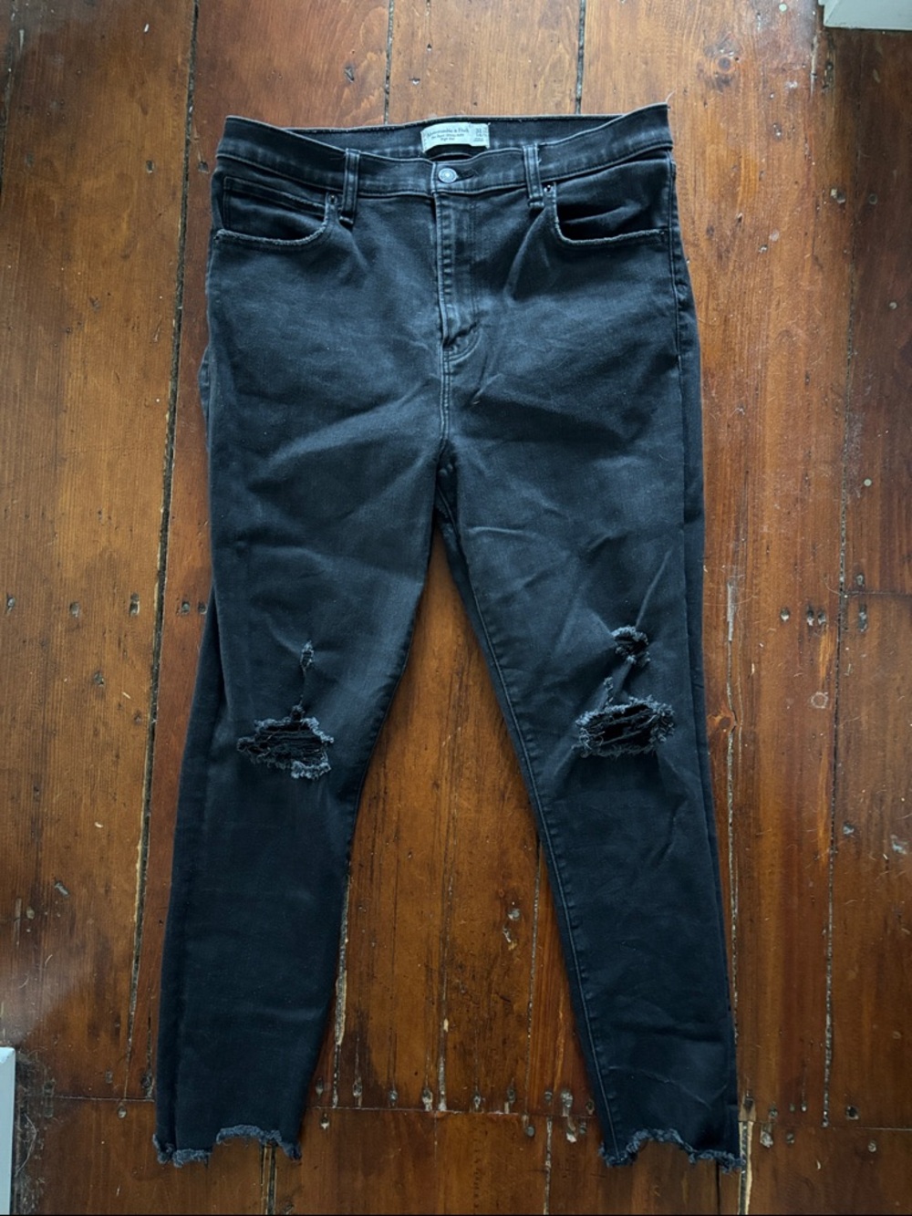 Abercrombie & Fitch Women's The Super Skinny Ankle High Rise Jeans - Black